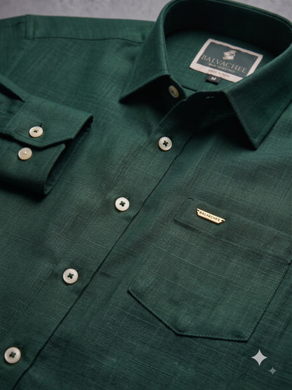 Premium Green Colour Linen cotton Shirt