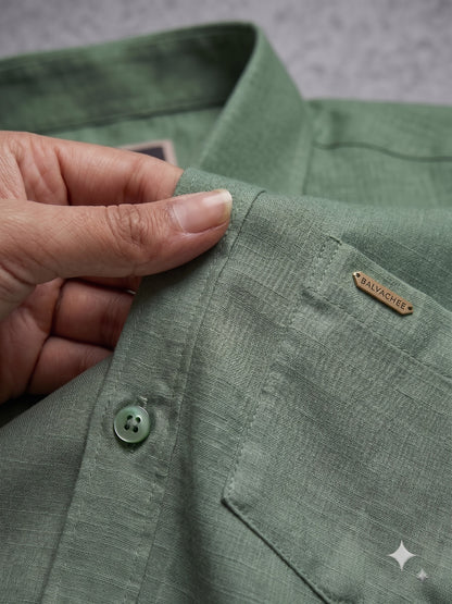 Premium Green Colour Linen cotton Shirt