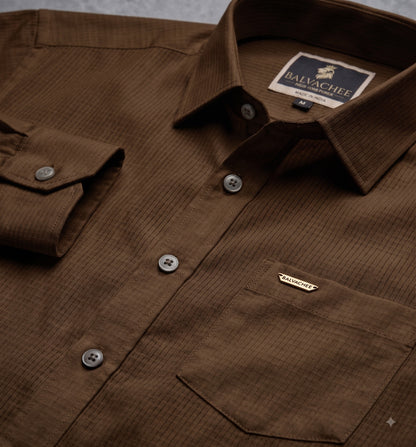 Brown Colour Premium Cotton Texture Shirt