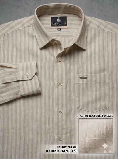 Light Beige Colour Linen Lining Shirt