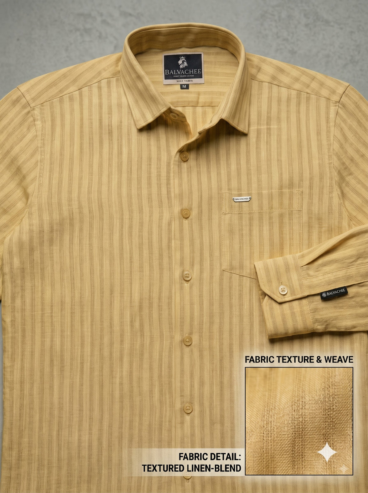 Musted Yellow Colour Linen Lining Shirt