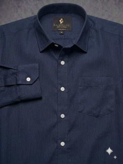 Premium Navy Blue Colour Cotton Shirt
