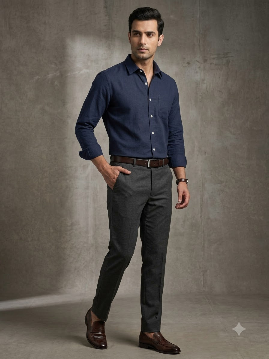 Premium Navy Blue Colour Cotton Shirt