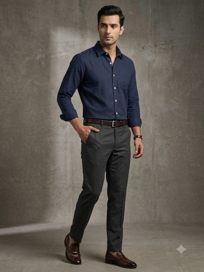 Premium Navy Blue Colour Cotton Shirt