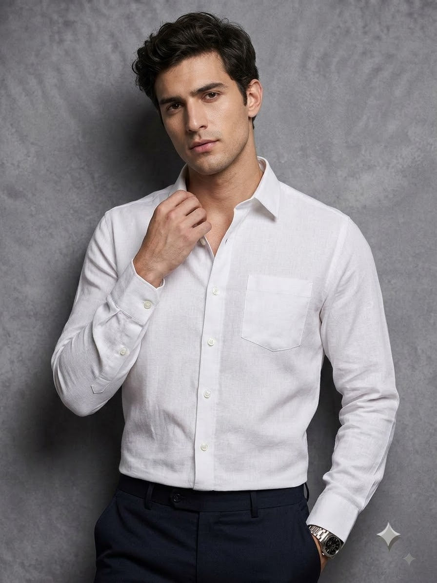 Premium White Colour Cotton Shirt